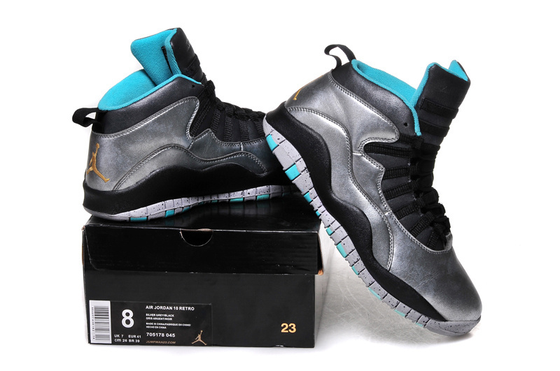 2015 Air Jordan 10 Retro Bulls Over Broadway Silver Black Blue Shoes